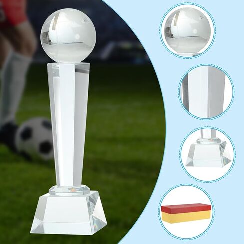 MECCANIXITY Crystal Glass Trophy with Box, Champions Award for Desktop Table Decor Tournament Sports Paperweight in Saudi Arabia