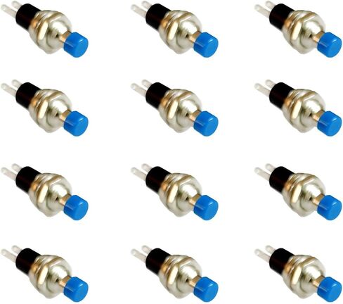 12 Pcs PBS-110 7mm SPST Momentary Mini Push Button Switch 250V 1A 2-Pin NC (Normal Closed, Red Black) in Kuwait