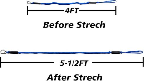 2 Pack Boat Bungee Dock Lines, Dock Mooring Lines, Boat Accessory(Black, 4ft) in Kuwait