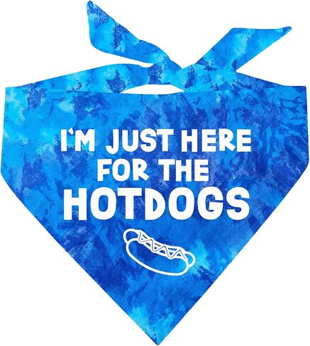 I'm Just Here for The Hot Dogs Fouth of July Dog Bandana (Navy, XS 750) in Saudi Arabia