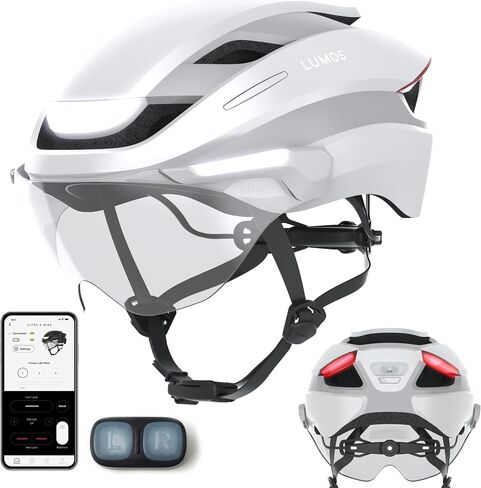 Lumos Ultra E-Bike Smart Helmet | NTA 8776 Certified | Front & Rear LED Lights | Retractable Face Shield | App Controlled | EBike, Scooter, Cycling, Bicycle | Adults, Men Women in Kuwait