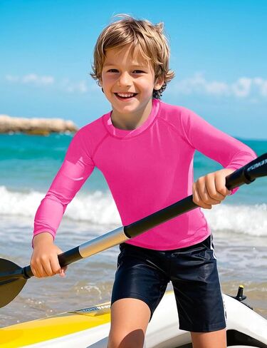 قميص سباحة Auranso Boys Rash Guard بعامل حماية من أشعة الشمس 50+، قميص طويل الأكمام للحماية من الشمس سريع الجفاف in Kuwait