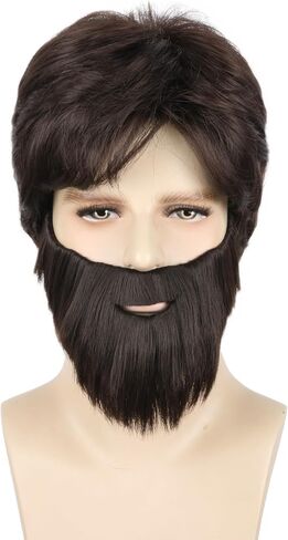 Topcosplay Unisex Bald Wig Short Halloween Costume Party Wig Afro Fluorescent Green in Kuwait