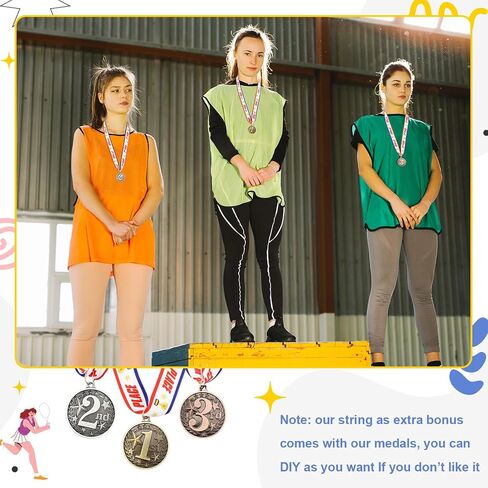 24 Pcs Metal Round Award Medals 2 Inches Gold Silver Bronze Prizes with Neck Ribbon 1st 2nd 3rd Place Medals for Awards Winner Trophy Award for Sports Competitions Party in Kuwait