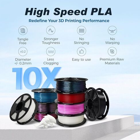 FLASHFORGE Rapid PLA Filament 1.75mm Ice Blue, 500mm/s High Speed Printing, 3D Printer Filament 1kg Spool, Dimensional Accuracy +/- 0.02mm, Enjoy Exceptional Print Quality in Kuwait