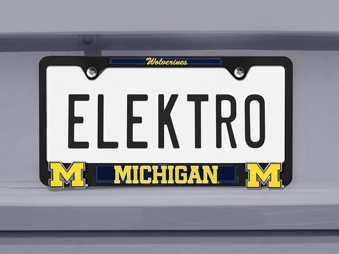 Elektroplate مرخص رسميًا - إطار لوحة ترخيص Michigan Wolverines Chrome مع شعارات ثلاثية الأبعاد ملتمسة | حامل علامة السيارة المعدنية الممتازة | ملحق السيارات المقاومة للطقس in Kuwait