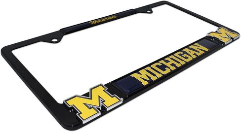 Elektroplate مرخص رسميًا - إطار لوحة ترخيص Michigan Wolverines Chrome مع شعارات ثلاثية الأبعاد ملتمسة | حامل علامة السيارة المعدنية الممتازة | ملحق السيارات المقاومة للطقس in Kuwait