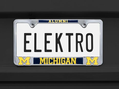 Elektroplate مرخص رسميًا - إطار لوحة ترخيص Michigan Wolverines Chrome مع شعارات ثلاثية الأبعاد ملتمسة | حامل علامة السيارة المعدنية الممتازة | ملحق السيارات المقاومة للطقس in Kuwait