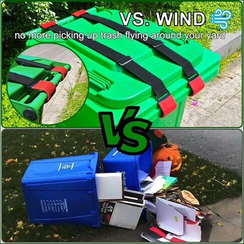 قطعة واحدة من سلة المهملات المعدنية ذات المخلب المزدوج يمكن قفل الأشرطة للحيوانات، قفل سلة المهملات بحبل بنجي، سلة قمامة الراكون الخارجية يمكن أن تغطي الأشرطة للحفاظ على الراكون، غطاء سلة المهملات يقفل سلك بنجي بالخارج 【خطافات حمراء】 in Kuwait