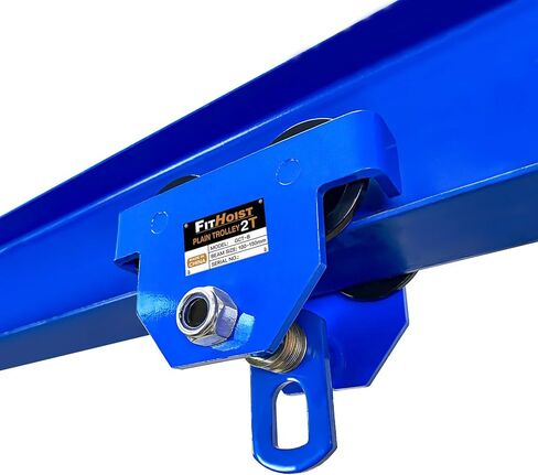 Manually Trolley 1 Ton | 2200LBS Capacity Steel Push Beam Trolley | Adjustable for I-Beam Flange Width 3" to 4.6" | Installed onto Various Beams in Kuwait