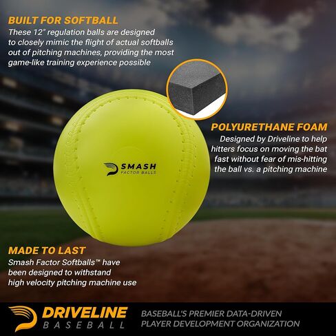 Driveline Baseball Smash Factor Balls™ - 12 Pack of 3 oz. Balls - Soft Spongy Material - Perfect for Hitting Practice in Kuwait