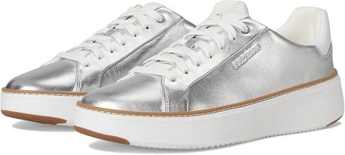 حذاء رياضي نسائي من Cole Haan Grandpro TopSpin باللون الفضي تالكا/أبيض بصري 10 B - مقاس متوسط in Saudi Arabia