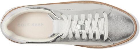 حذاء رياضي نسائي من Cole Haan Grandpro TopSpin باللون الفضي تالكا/أبيض بصري 10 B - مقاس متوسط in Saudi Arabia