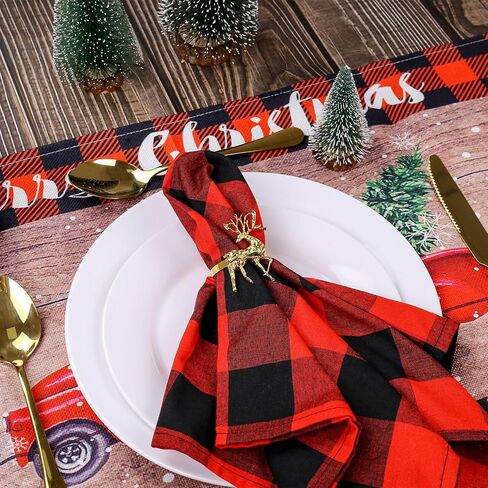 Christmas Napkin Rings Set of 12,Xmas Silver Deer Napkin Ring Set,Reindeer Napkin Buckles Holders for Christmas,Thanksgiving,Harvest,Dinner Party,Birthday,Table Decoration in Kuwait