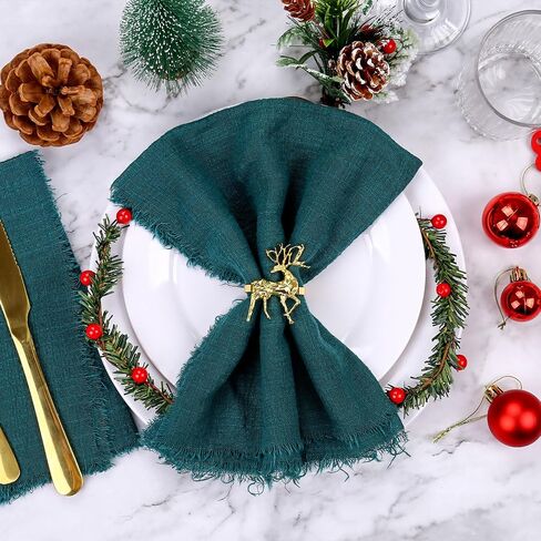 Christmas Napkin Rings Set of 12,Xmas Silver Deer Napkin Ring Set,Reindeer Napkin Buckles Holders for Christmas,Thanksgiving,Harvest,Dinner Party,Birthday,Table Decoration in Kuwait