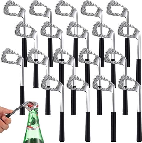 10 Pcs Golf Club Bottle Opener Novelty Groomsmen Gift Golf Bottle Opener Golf Bachelor Party Favors for Golfer Valentine's Day Golf Lover Beer Enthusiast, Made from Zinc Alloy (Silver) in Kuwait