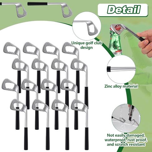 10 Pcs Golf Club Bottle Opener Novelty Groomsmen Gift Golf Bottle Opener Golf Bachelor Party Favors for Golfer Valentine's Day Golf Lover Beer Enthusiast, Made from Zinc Alloy (Silver) in Kuwait