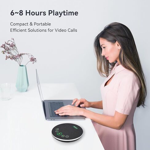 مكبر صوت مؤتمر Tenveo مع ميكروفون، بلوتوث/لاسلكي/USB متعدد الاتجاهات مكبر صوت بخاصية إلغاء الضوضاء، مكالمة جماعية 360 درجة تعمل مع فرق Skype Zoom لاجتماع عبر الإنترنت من 10 إلى 12 شخصًا in Kuwait
