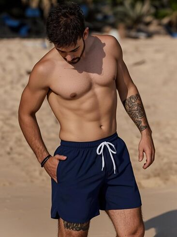 JIHUILAI Mens Swim Trunks Quick Dry Board Shorts with Mesh Lining Beach Shorts Bathing Suits in Kuwait