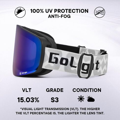 OTG Ski Goggles, Over Glasses Ski Goggles for Men Women, Frameless 100% UV Protection Anti Fog Unisex Snow Winter Goggles, for Snowboarding Snowmobile Skydiving, Full Green Revo, YG-83 in Kuwait