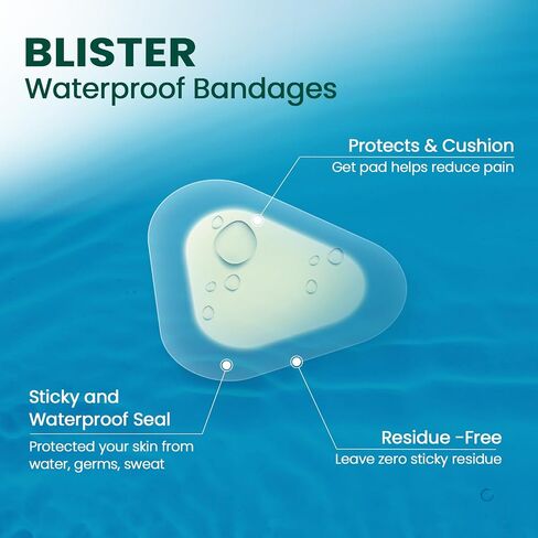 Gel Blister Bandages Blister Pads - Welnove 20t Upgraded Bandages for Wound Care and Blisters - Waterproof Hydrocolloid Bandages for Heel - (Bunion Pack) in Kuwait