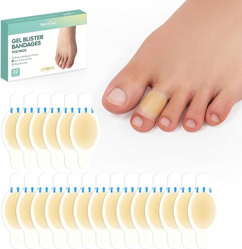Gel Blister Bandages Blister Pads - Welnove 20t Upgraded Bandages for Wound Care and Blisters - Waterproof Hydrocolloid Bandages for Heel - (Bunion Pack) in Kuwait