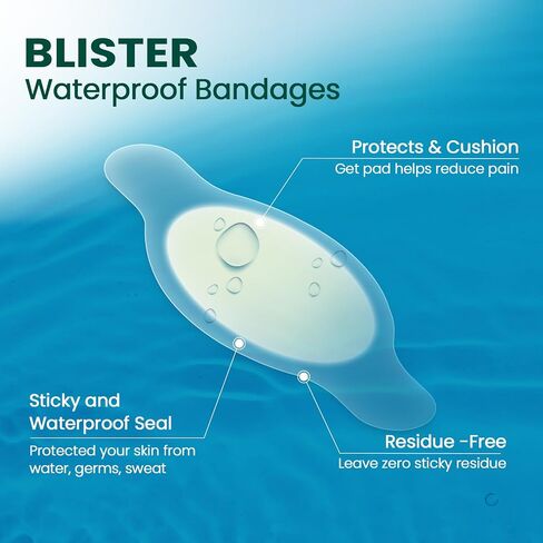 Gel Blister Bandages Blister Pads - Welnove 20t Upgraded Bandages for Wound Care and Blisters - Waterproof Hydrocolloid Bandages for Heel - (Bunion Pack) in Kuwait