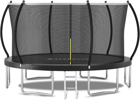 SkyBound Trampoline with Curved Safety Padded Poles - Large Outdoor Backyard ASTM Safety Approved Trampolines for Kids & Adults - Heavy Duty Recreational Outside Trampoline with Safety Net in Kuwait