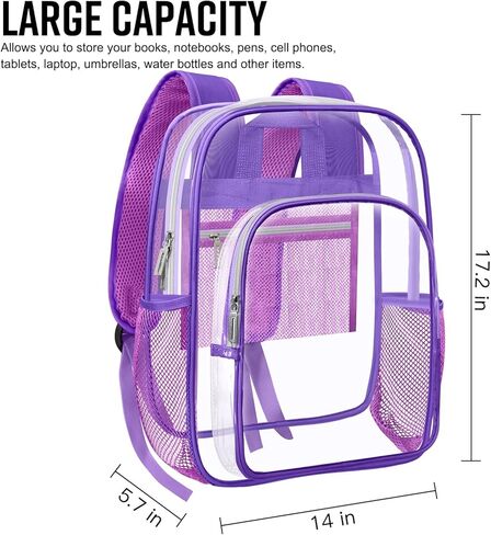 HEEYA Clear Backpack Heavy Duty Transparent Backpack for Security, Sports, Work, Travel, Stadium in Kuwait