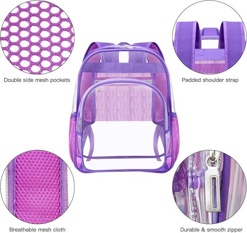 HEEYA Clear Backpack Heavy Duty Transparent Backpack for Security, Sports, Work, Travel, Stadium in Kuwait