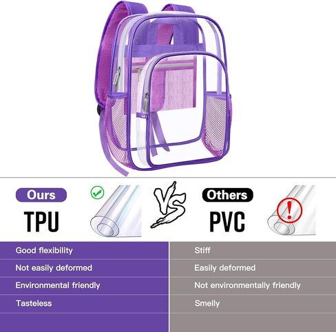 HEEYA Clear Backpack Heavy Duty Transparent Backpack for Security, Sports, Work, Travel, Stadium in Kuwait