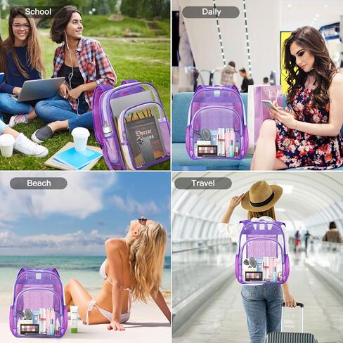 HEEYA Clear Backpack Heavy Duty Transparent Backpack for Security, Sports, Work, Travel, Stadium in Kuwait