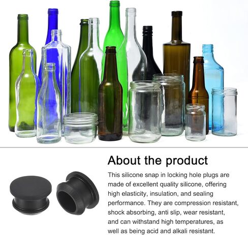سدادات ثقب القفل المطاطية، غطاء عازل من السيليكون المثقوب، [لمطاط المطبخ، سدادات إغلاق مقاومة للماء] - 21 مم/0.8 بوصة/رمادي/6 قطع in Kuwait
