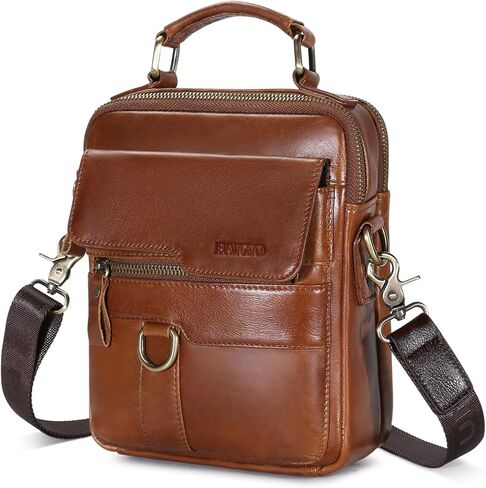 BAIGIO Men's Genuine Leather Shoulder Bag Messenger Briefcase CrossBody Handbag Satchel Travel bag in Kuwait