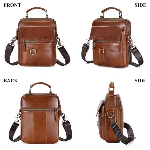 BAIGIO Men's Genuine Leather Shoulder Bag Messenger Briefcase CrossBody Handbag Satchel Travel bag in Kuwait