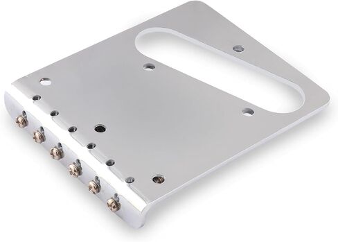 Metallor Guitar Bridge 6 Saddles Top Loader Bridge Vintage Style Compatible with Tele Telecaster Style Electric Guitar Parts Accessories Chrome. in Kuwait