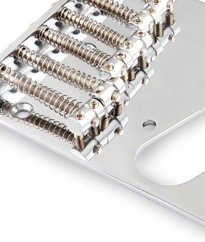 Metallor Guitar Bridge 6 Saddles Top Loader Bridge Vintage Style Compatible with Tele Telecaster Style Electric Guitar Parts Accessories Chrome. in Kuwait