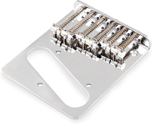 Metallor Guitar Bridge 6 Saddles Top Loader Bridge Vintage Style Compatible with Tele Telecaster Style Electric Guitar Parts Accessories Chrome. in Kuwait