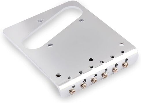 Metallor Guitar Bridge 6 Saddles Top Loader Bridge Vintage Style Compatible with Tele Telecaster Style Electric Guitar Parts Accessories Chrome. in Kuwait