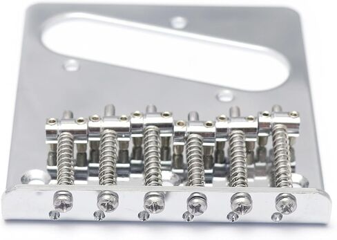 Metallor Guitar Bridge 6 Saddles Top Loader Bridge Vintage Style Compatible with Tele Telecaster Style Electric Guitar Parts Accessories Chrome. in Kuwait