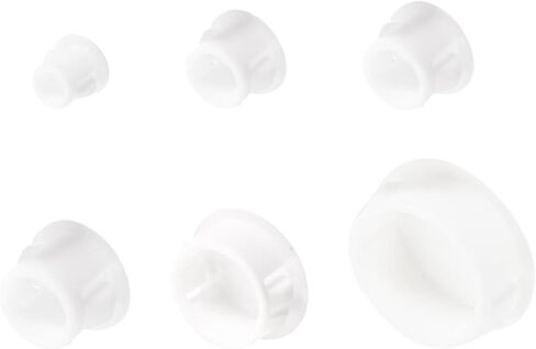 uxcell Plastic Hole Plugs, 155Pcs 6 Sizes 3/16" 1/4" 5/16" 3/8" 1/2" 1" Flush Type Panel Snap in Knockout Locking Plugs for Furniture Panels, Black in Kuwait