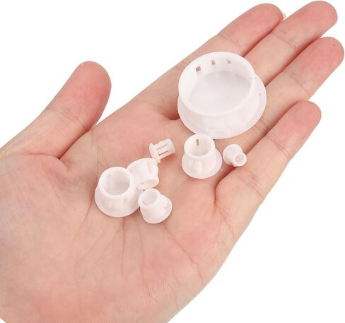 uxcell Plastic Hole Plugs, 155Pcs 6 Sizes 3/16" 1/4" 5/16" 3/8" 1/2" 1" Flush Type Panel Snap in Knockout Locking Plugs for Furniture Panels, Black in Kuwait