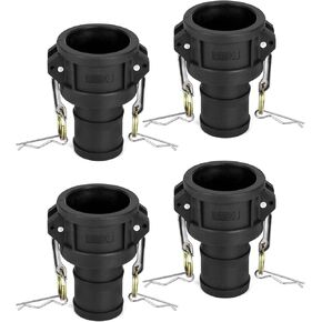 تركيبات قفل كاميرا QWORK بولي، 2 حزمة من النوع C 3 بوصات Camlock أنثى × 3 بوصات خرطوم عرقوب، وصلات قياسية تركيبات Camlock بلاستيكية