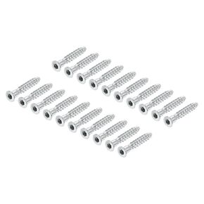 uxcell 20Pcs M7x30mm Hex Socket Countersunk Head Self Tapping Connecting Screws Carbon Steel Furniture Confirmat Screw, Silver