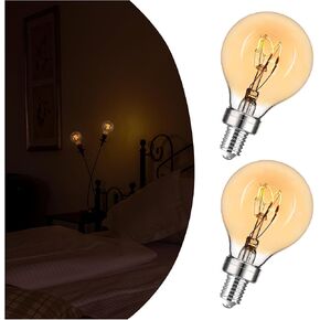 Amber Candelabra Bulb 25W مكافئ ، 2W خيوط فائقة الفائقة E12 BASE Candelabra LED LID LID ، مصابيح LED AMBER قابلة للضمان 2000 كيل