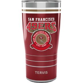 Tervis Traveler NFL San Francisco 49ers - Cuper Triple Triple Walled Tumbler Cup Cup Cups Procks Barch and Hot ، 30 oz ، Stainless Steel