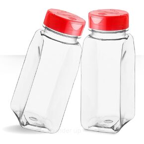 الرعد Up Parmesan Cheese Shaker 32 OZ ، البلاستيك شاكر الجبن ، شاكر الجبن المبشور للبيتزا ، شاكر الجبن البارم ، موزع التوابل مع الثقوب والأغطية ، شاكر الفلفل ، Spice Shaker (حزمة 2)