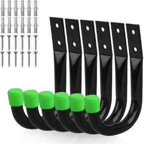 SWANLAKE Heavy Duty Garage Storage Utility Hooks, Utility Hooks for Garage Wall,Color Black (12PCS)