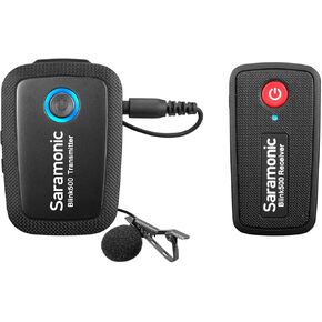 Saramonic Blink500 B2 لافالييه لافالييه اللاسلكي للكاميرات كاميراس كاميرات DSLR ، إلغاء الضوضاء ، عمر البطارية 6H ، ناقل حركة 164 قدم ، ميكروفون مقطع من طية صدريقة لتسجيل الفيديو VLOG