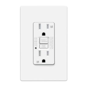 electeck 10 Pack GFCI Outlets 15 أمبير ، مقاوم للطقس في الهواء الطلق (WR) ، أوعية GFI النحيفة للغاية مع مؤشر LED ، مقاطعة دائرة الصدع الأرضية ، شملت الحائط ، المدرجة في ETL ، أبيض